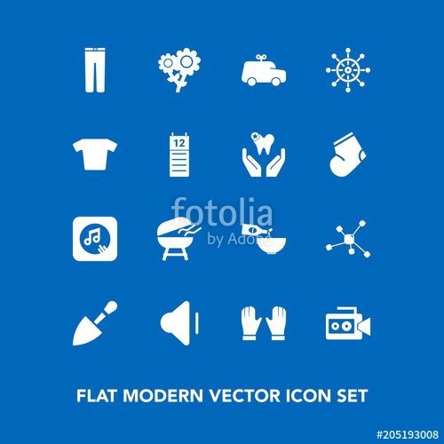 500x500 Modern, Simple Vector Icon Set On Blue Background With Flower