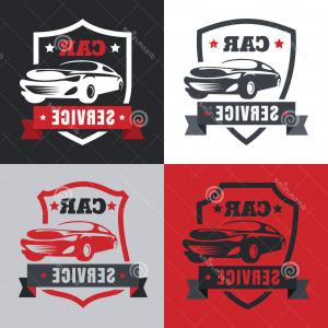 300x300 Stock Illustration Set Vintage Style Car Service Label Vector Logo