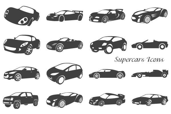 Free Supercars Icons Vector 600x400 Free Supercars Icons Vector