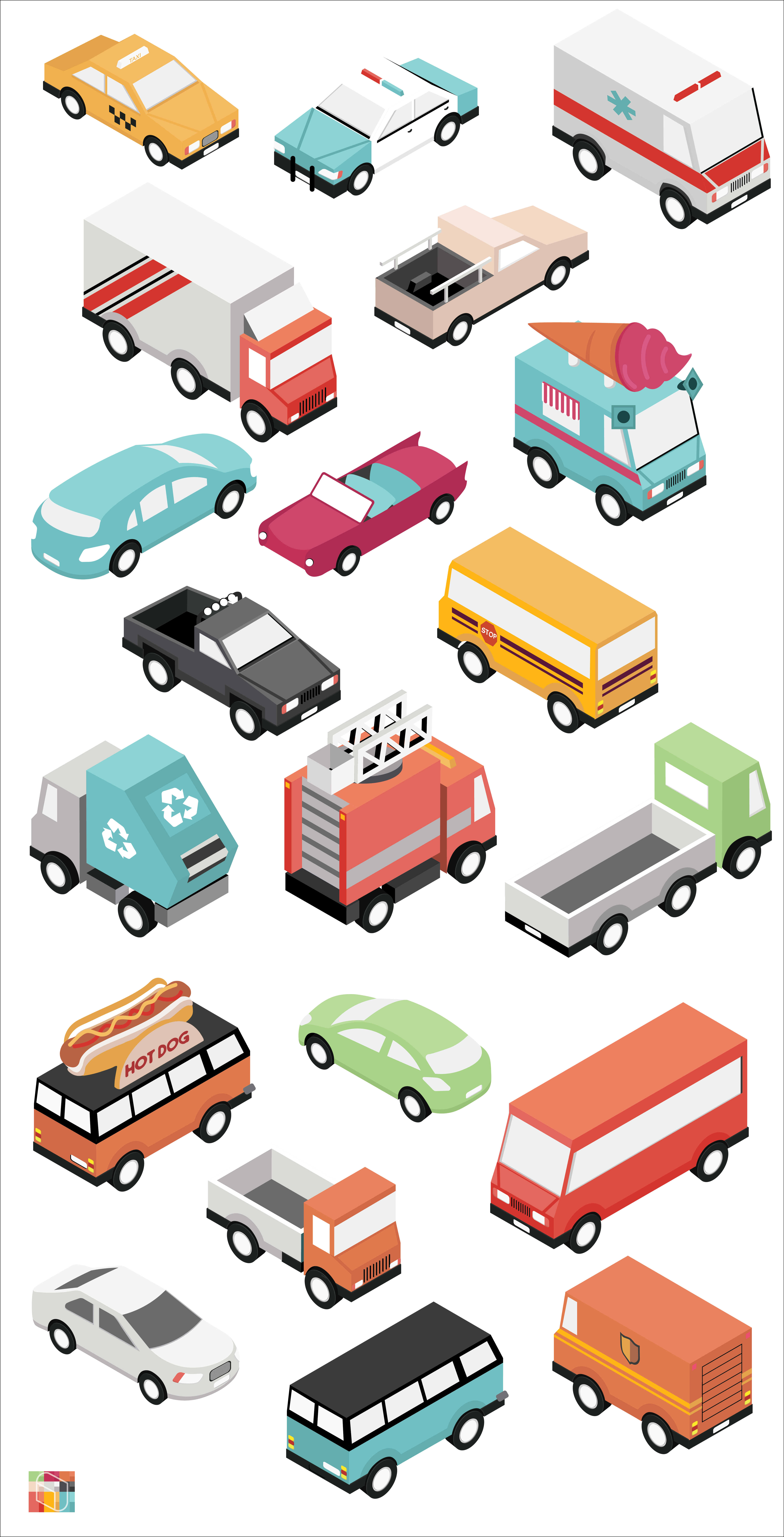 4520x8859 Stuff Isometric Design, Isometric Art, Car