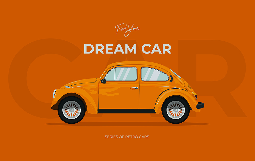 1024x650 Retro Car Illustration