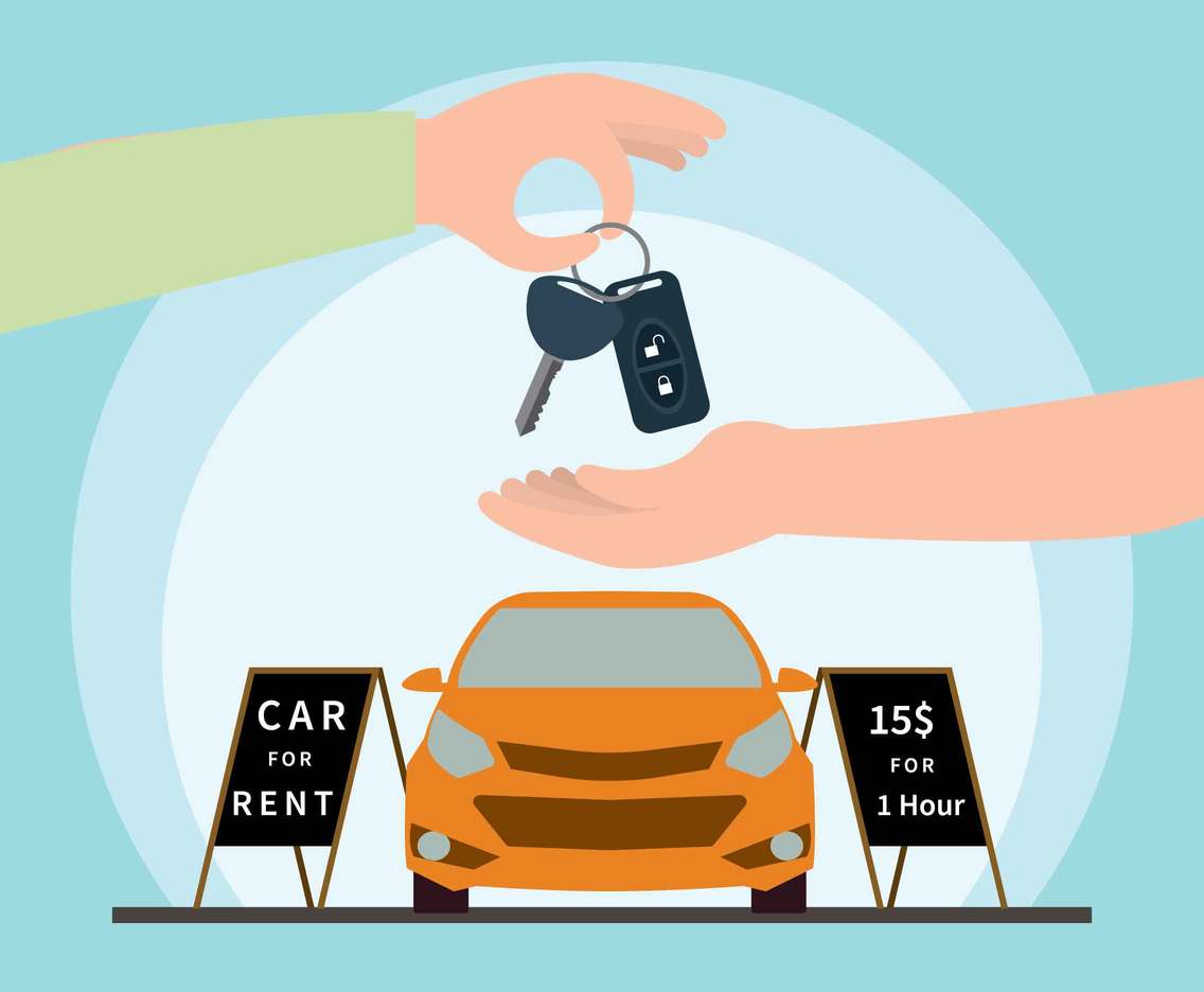 1136x936 Car Rental Illustration Vector Art Graphics
