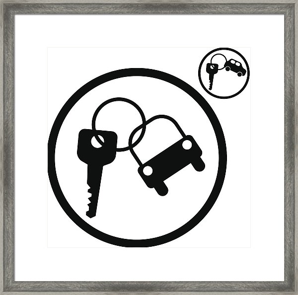Car Key Vector Simplistic Icon Framed Print 600x594 Car Key Vector Simplistic Icon Framed Print