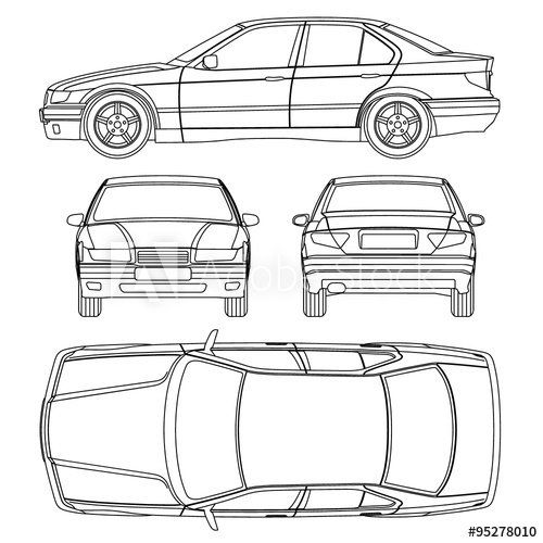 500x500 Car Line Drawing