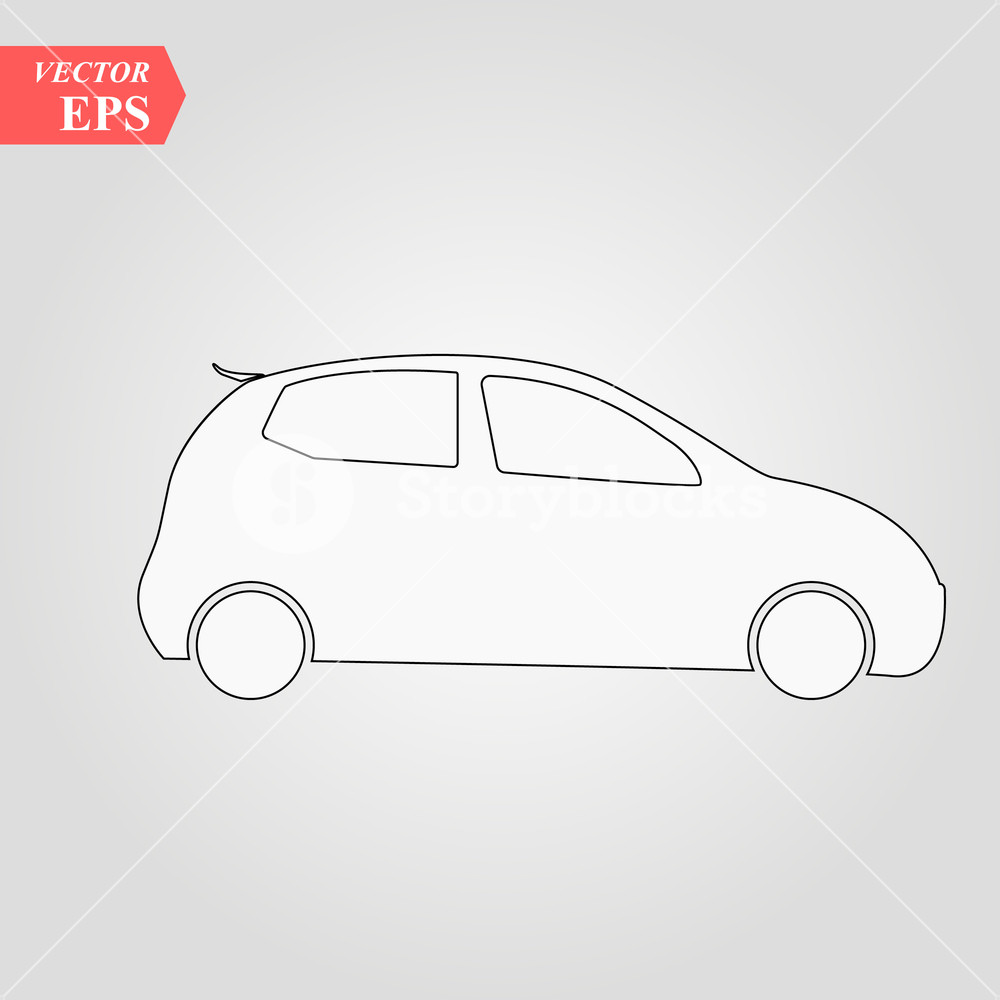 1000x1000 Car Line Icon, Outline Vector Sign, Linear Pictogram Isolated