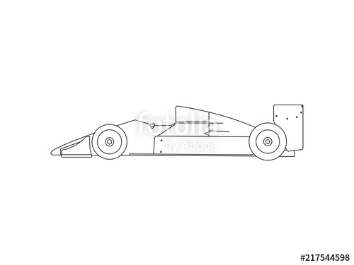 500x375 Formula Race Car Line Drawing Vector Stock Image And Royalty