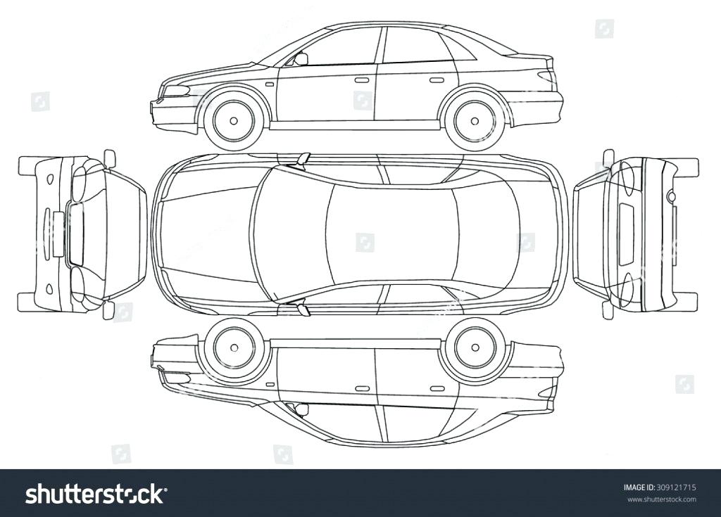 1024x735 Vehicle Condition Report Template Stock Vector Car Line Draw Excel