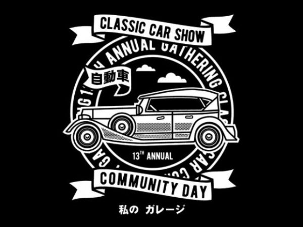 600x450 Classic Car Show T Shirt Vector
