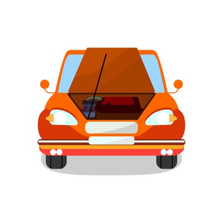 450x450 Engine Diagnostics, Repair Vector Illustration Cartoon Car