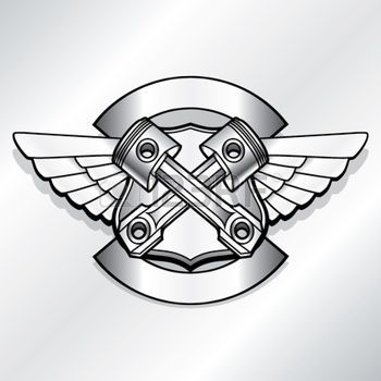 350x350 Stock Vector Logo Pistons Logo, Garage Logo, Logos Design