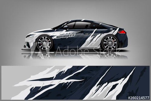 500x334 Car Decal Wrap Design Vector Graphic Abstract Stripe Racing