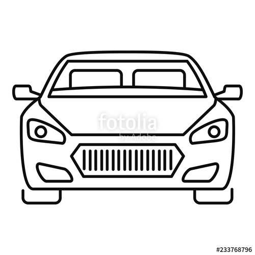 500x500 Front Modern Car Icon Outline Front Modern Car Vector Icon
