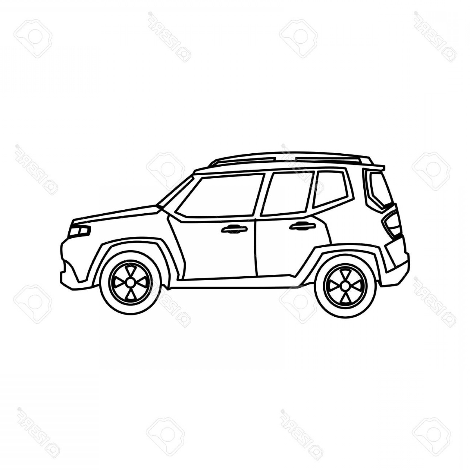 1560x1560 Photostock Vector Suv Car Automobile Power Motor Outline Vector