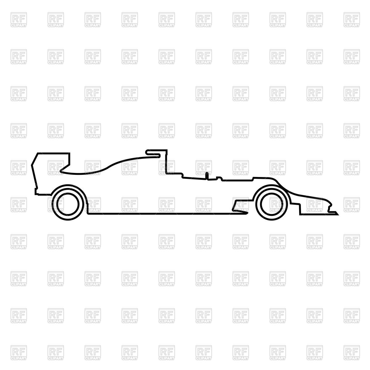 1200x1200 Racing Car Outline Vector Image Of Transportation