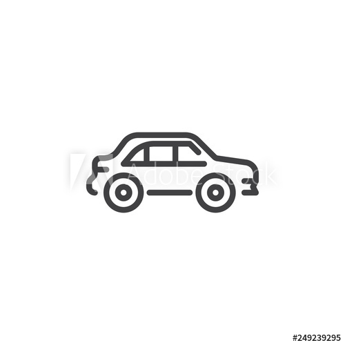 500x500 Sedan Car Line Icon Linear Style Sign For Mobile Concept And Web