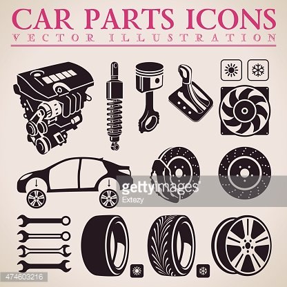 416x416 Car Parts Vector Repair Car Service Icons Stock Vectors