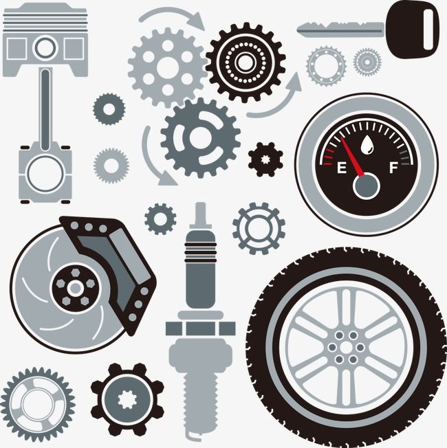 650x652 Vector Material Auto Parts, Components, Car Parts, Cartoon Part