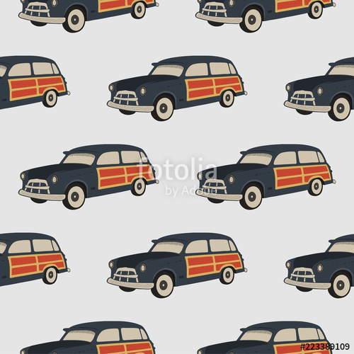 500x500 Surf Car Pattern Surfing Seamless Wallpaper Summer Background