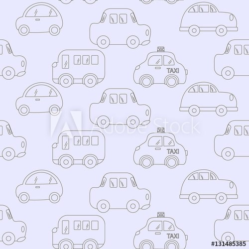 500x500 Transport Kids Pattern Vector Illustration Baby Background