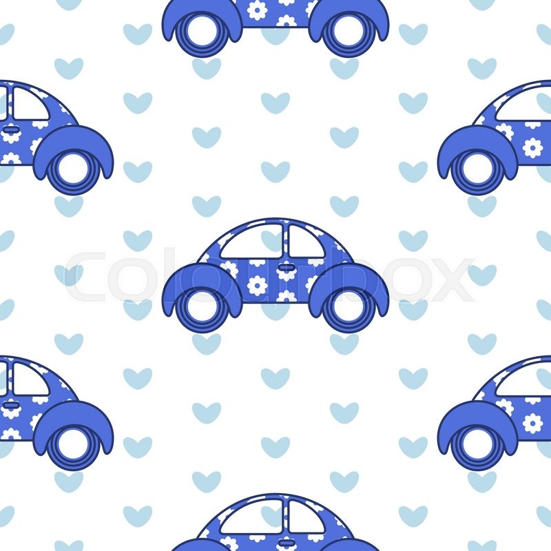 800x800 Car Cute Baby Vector Seamless Pattern Stock Vector Colourbox
