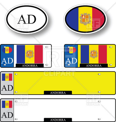 Andorra Car Plate Vector Image Of Objects Robertosch 381x400 Andorra Car Plate Vector Image Of Objects Robertosch
