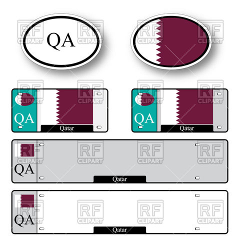 Template Of Car Plate Number With Flag Of Qatar And Oval Bumper 480x480 Template Of Car Plate Number With Flag Of Qatar And Oval Bumper