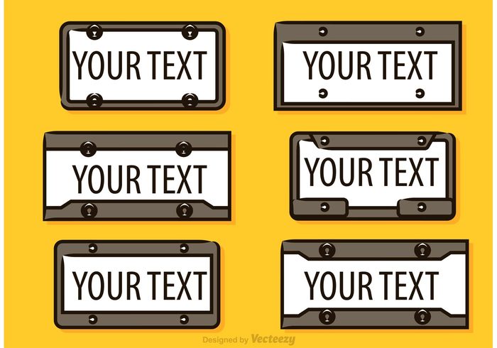 Vehicle License Plates Vectors 700x490 Vehicle License Plates Vectors