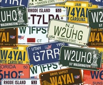 Vintage License Plates Vector Set Clip Art Vintage Plates 336x280 Vintage License Plates Vector Set Clip Art Vintage Plates