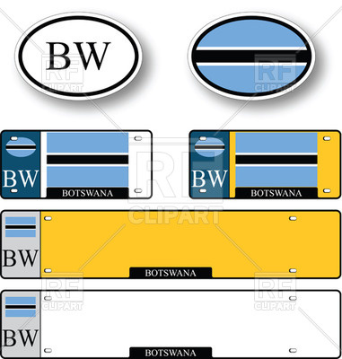 Botswana Car Plate Vector Image Of Objects Robertosch 381x400 Botswana Car Plate Vector Image Of Objects Robertosch