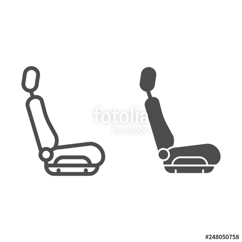 500x500 Car Seat Line And Glyph Icon Car Armchair Vector Illustration