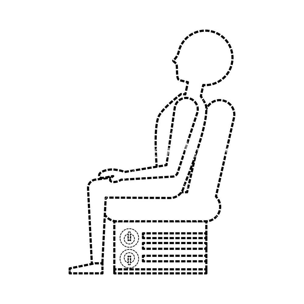 1000x1000 Falt Line Uncolored Man Sitting On A Car Seat Over White