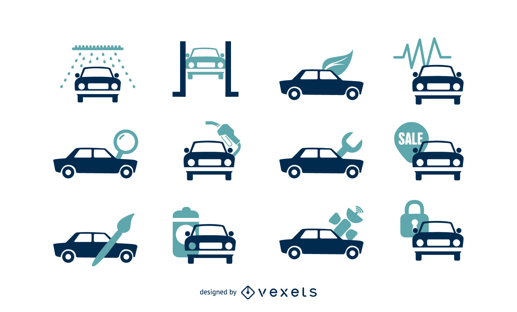 1701x1028 Car Services Vector Icons