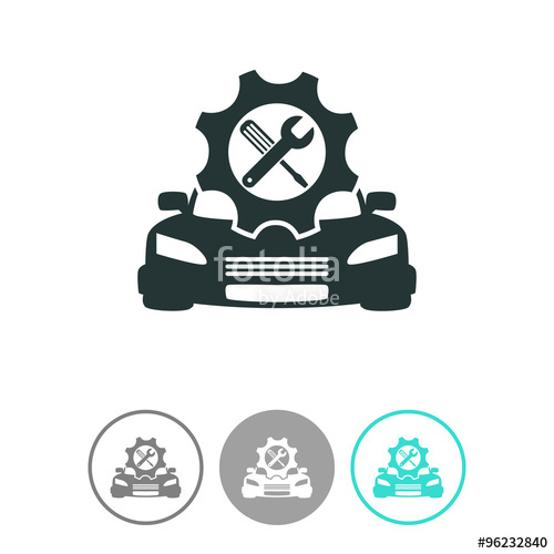 500x500 Car Service Vector Icon Auto Repair Icon Stock Image