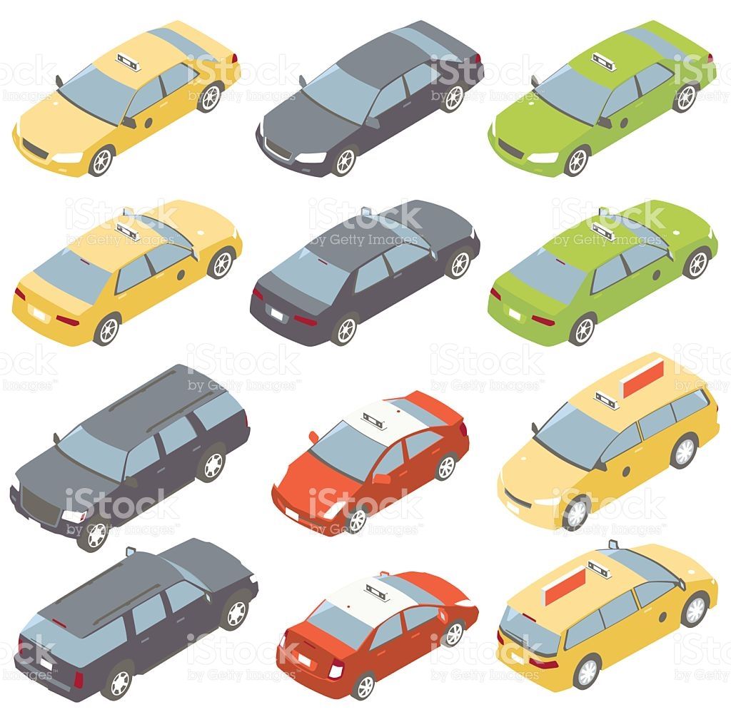 1024x1019 Taxi And Car Service Vector Illustrations In Isometric View