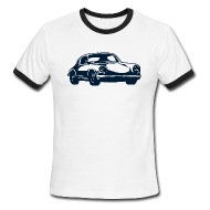 190x190 Classic Retro Vintage Race Car Shape Vector Image Men's Ringer T