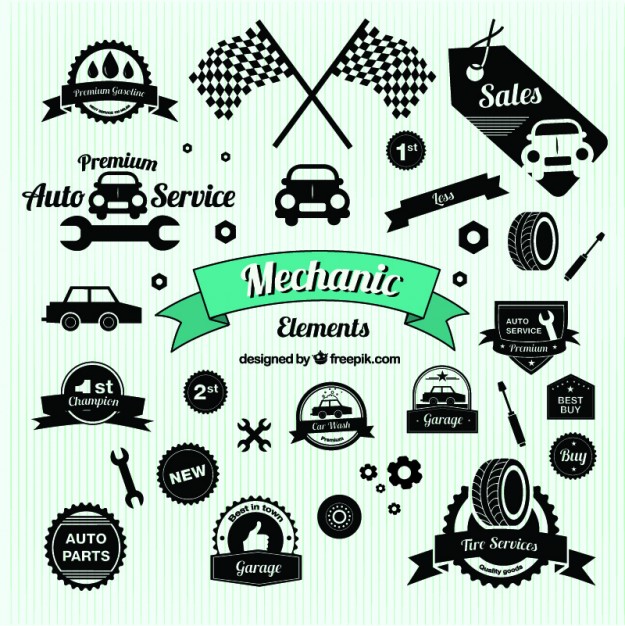 625x626 Vintage Car Symbols Vector Free Download