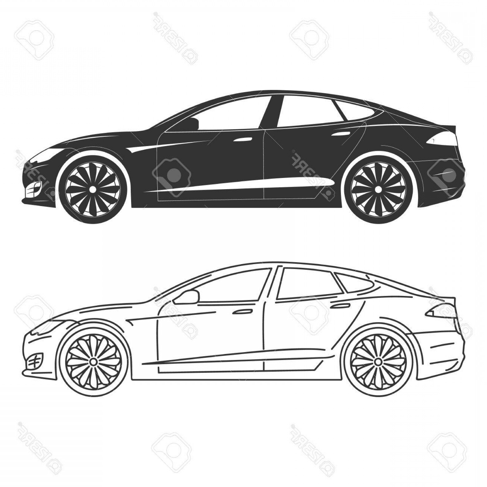 Photostock Vector Silhouette Of Electric Car Side View Flat 1560x1560 Photostock Vector Silhouette Of Electric Car Side View Flat