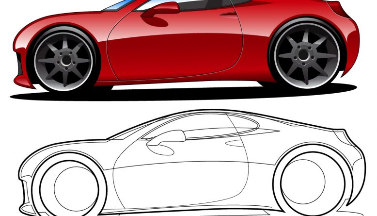 Red Vector Car Illustrations With Outline 778x445 Red Vector Car Illustrations With Outline