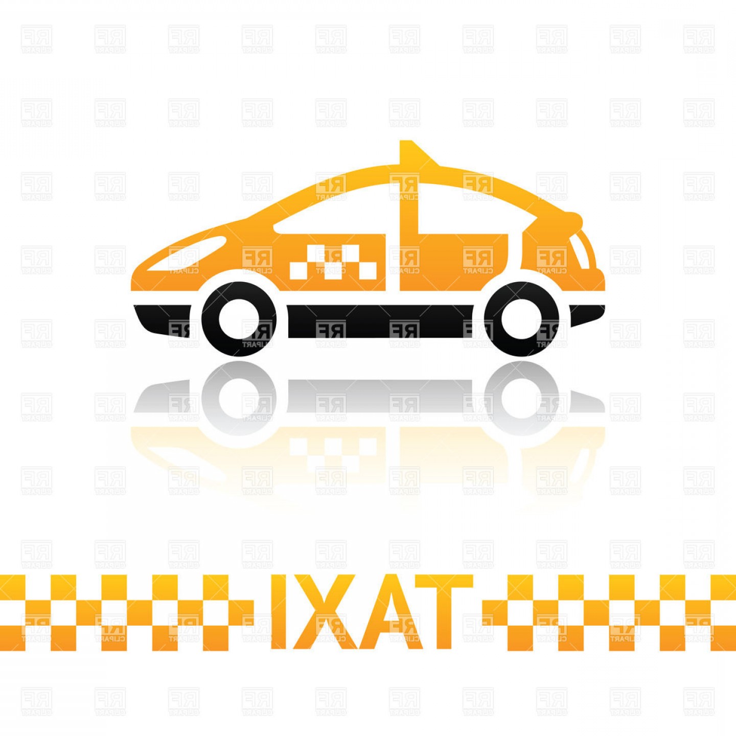 Taxi Symbol Simple Car Side View And Checkered Pattern Vector 1440x1440 Taxi Symbol Simple Car Side View And Checkered Pattern Vector