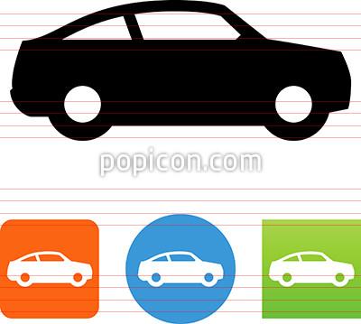 Vector Sedan Car Side View Icon 400x359 Vector Sedan Car Side View Icon