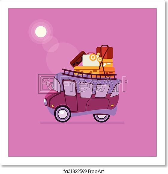 Free Art Print Of Purple Car Side View With Heap Of Luggage 561x581 Free Art Print Of Purple Car Side View With Heap Of Luggage