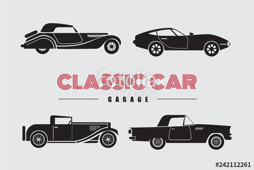 Set Classic Car Side View Icon Vector Illustrations Stock Image 500x334 Set Classic Car Side View Icon Vector Illustrations Stock Image
