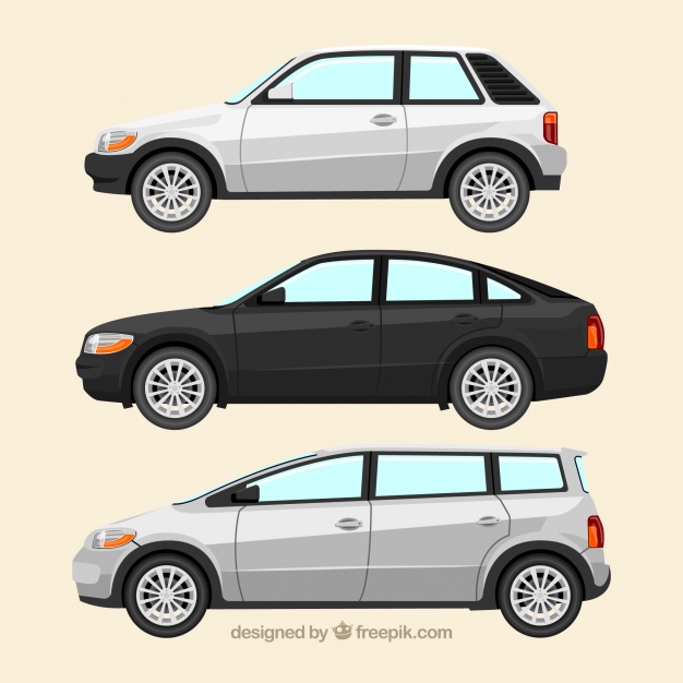 Side View Of Three Realistic Cars Of Different Types Vector Free 626x626 Side View Of Three Realistic Cars Of Different Types Vector Free