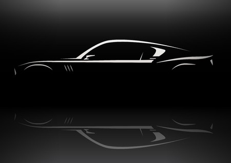 450x318 Conceptual Muscle Car Silhouette Vector Design With Vehicle