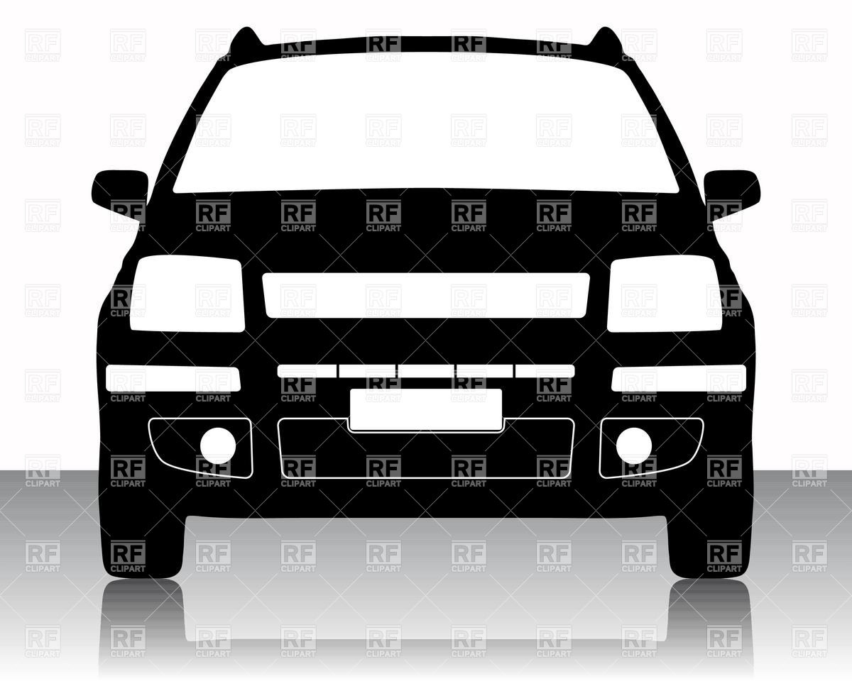 1200x960 Front View Of Family Car Silhouette Vector Image Of Transportation