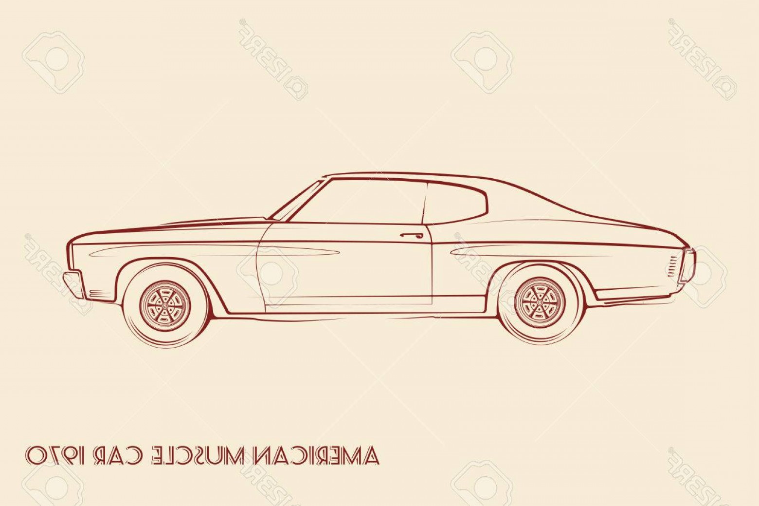 1560x1039 Photostock Vector American Muscle Car Silhouette S Vintage Vector