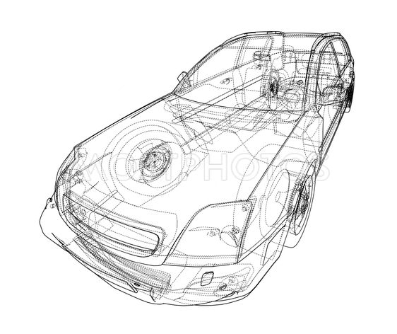 562x472 Car Sketch Vector