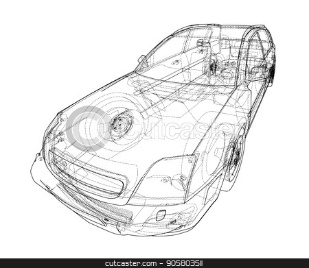 450x391 Car Sketch Vector Stock Vector