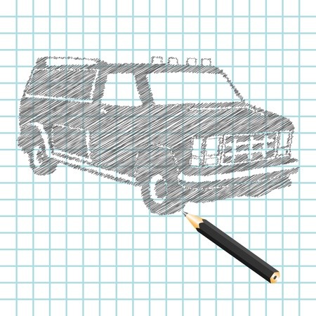 450x450 Hand Drown Car Sketch, Vector Illustration Royalty Free Vector
