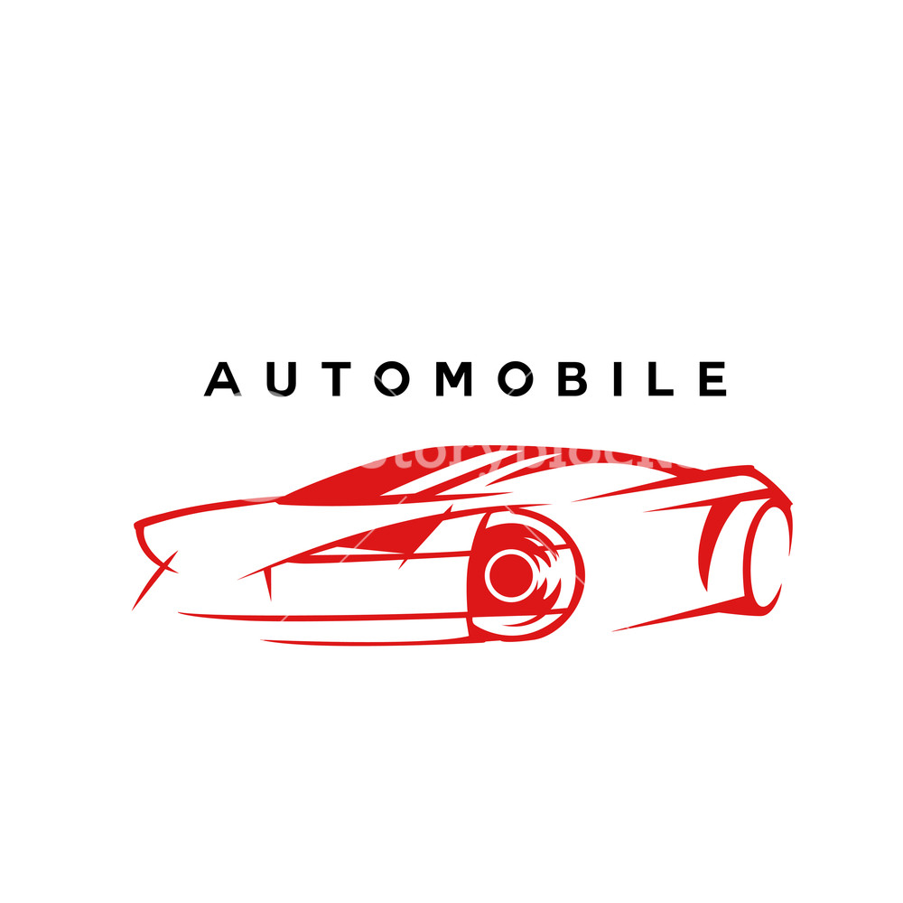 1000x1000 Minimal Logo Of Red Automobile Car Sketch Vector Illustration